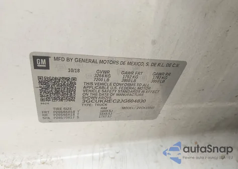 2018 Chevrolet Silverado K1500 Lt from USA, damaged, VIN 3GCUKREC2JG604830